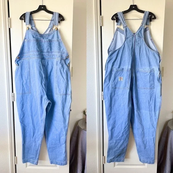 Big Bud Press Indigo Denim Original Overalls 100% Cotton Light Wash 2XL EUC - Picture 2 of 10
